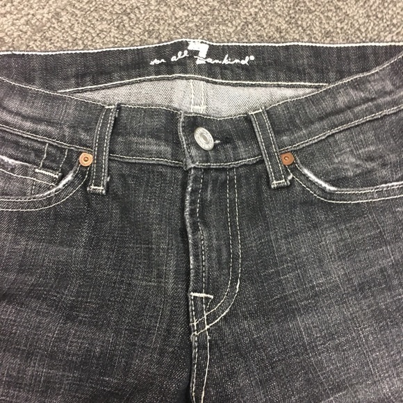 7 For All Mankind Black Grey Bootcut Jeans Denim - Picture 7 of 10